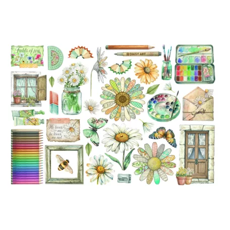 Stamperia Daisy Art Kivágatok - öntapadós Ephemera (1 csomag)