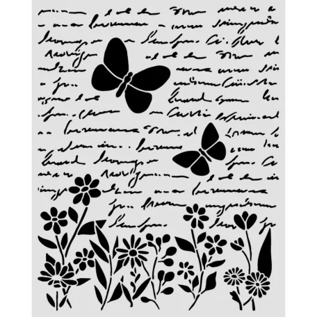 Stamperia Daisy Art Vastag stencil 20x25cm Letter and Butterfly Thick Stencil  (1 db)
