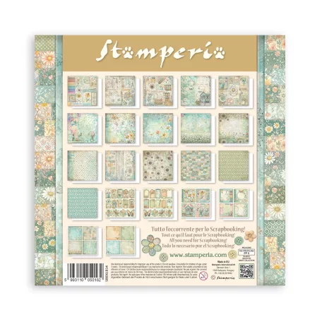 Stamperia Daisy Art Papírkészlet 12" (30 cm) Single Face Maxi Paper Pack (22 ív)