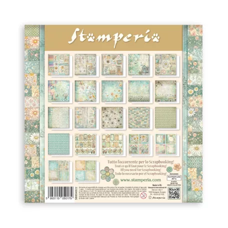 Stamperia Daisy Art Papírkészlet 8" (20 cm) Single Face Maxi Paper Pack (22 ív)
