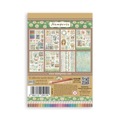 Stamperia Daisy Art Washi matrica Washi Pad (8 ív)