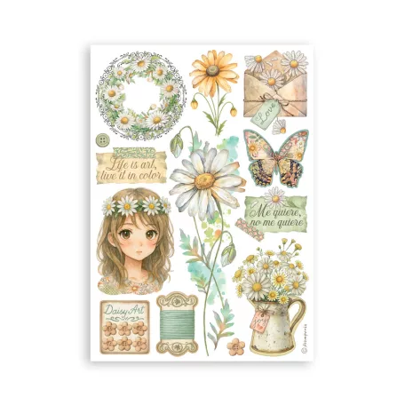 Stamperia Daisy Art Washi matrica Washi Pad (8 ív)