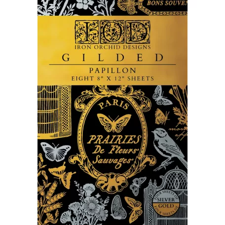 IOD Papillon Transzfer fólia 8"X12" (20x30 cm) IOD Gilded Transfer (8 ív)