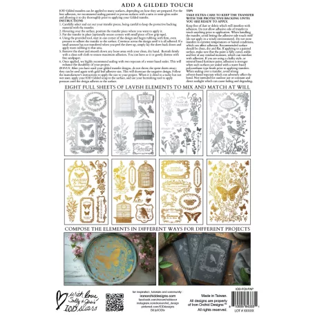 IOD Papillon Transzfer fólia 8"X12" (20x30 cm) IOD Gilded Transfer (8 ív)