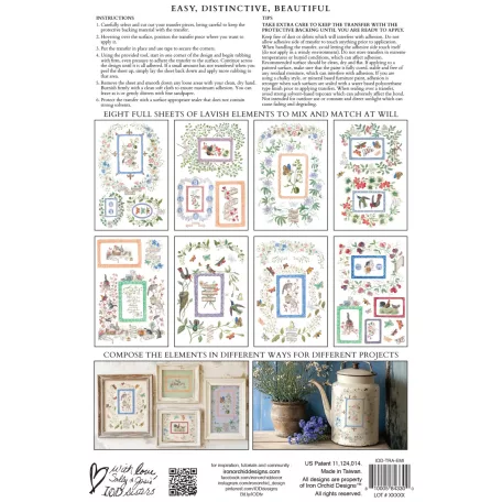 IOD Emily Clare Transzfer fólia 8"X12" (20x30 cm) IOD Decor Transfer (8 ív)