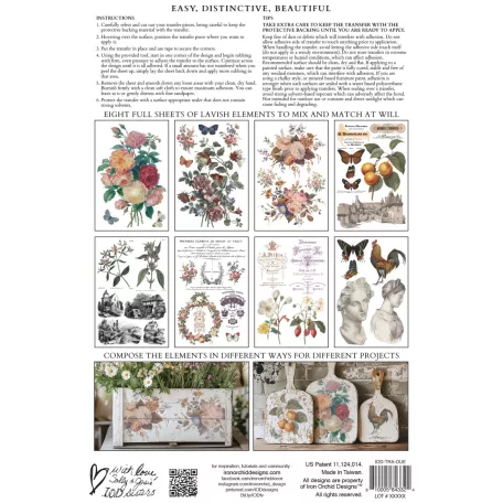 IOD Saint Quen Transzfer fólia 8"X12" (20x30 cm) IOD Decor Transfer (8 ív)