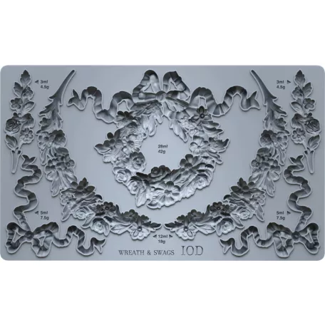 IOD Wreath & Swags Öntőforma 6″X10″ Decor Mould (1 db)