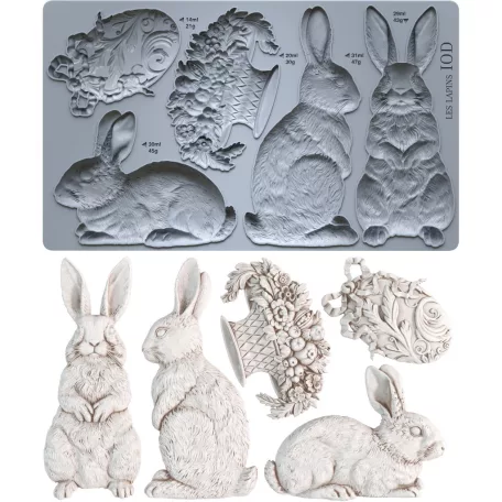 IOD Les Lapins Öntőforma 6″X10″ Decor Mould (1 db)