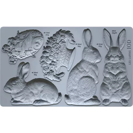 IOD Les Lapins Öntőforma 6″X10″ Decor Mould (1 db)