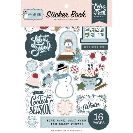 Echo Park Winter Fun Matrica készlet Sticker Book (16 ív)