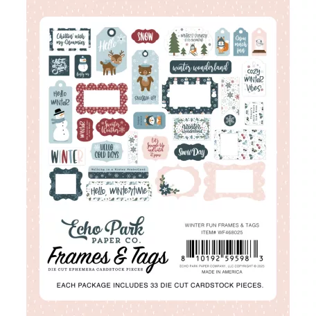 Echo Park Winter Fun Kivágatok Frames & Tags (1 csomag)