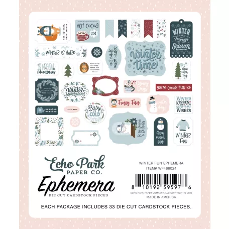 Echo Park Winter Fun Kivágatok Ephemera (1 csomag)