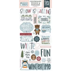   Echo Park Winter Fun Chipboard 6"X12" Chipboard Phrases (1 ív)
