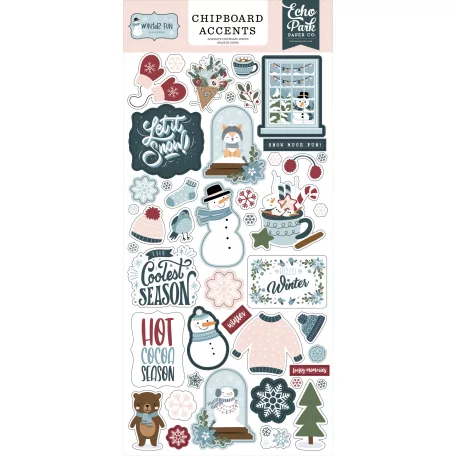 Echo Park Winter Fun Chipboard 6"X12" Chipboard Accents (1 ív)