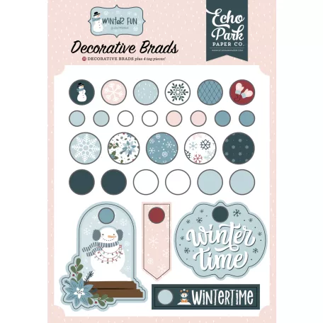 Echo Park Winter Fun Díszítőelem Adhesive Brads (1 csomag)