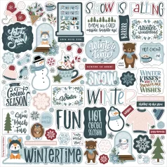   Echo Park Winter Fun Matrica 12" (30 cm) Cardstock Stickers (1 ív)