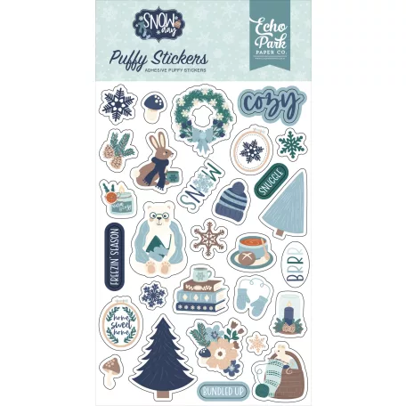 Echo Park Snow Day Pufi matrica Puffy Stickers (1 ív)
