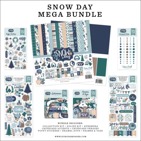 Echo Park Snow Day Scrapbook alkotócsomag 12" (30 cm) Mega Bundle (1 csomag)
