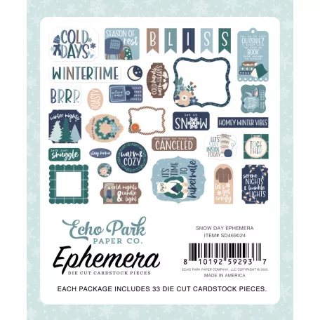 Echo Park Snow Day Kivágatok Ephemera (1 csomag)