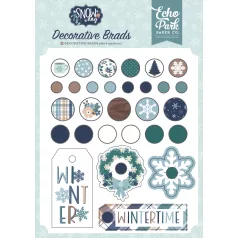 Echo Park Snow Day Díszítőelem Adhesive Brads (1 csomag)