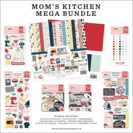 Echo Park Mom's Kitchen Scrapbook alkotócsomag 12" (30 cm) Mega Bundle (1 csomag)