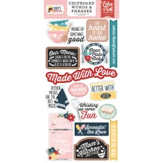   Echo Park Mom's Kitchen Chipboard 6"X12" Chipboard Phrases (1 ív)