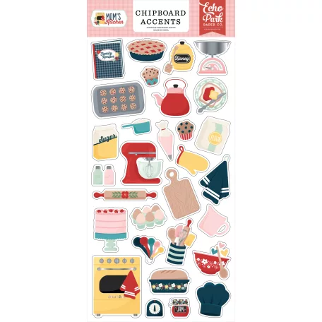 Echo Park Mom's Kitchen Chipboard 6"X12" Chipboard Accents (1 ív)