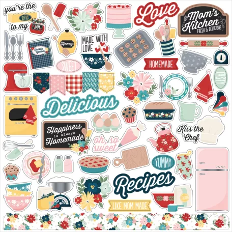 Echo Park Mom's Kitchen Matrica 12" (30 cm) Cardstock Stickers (1 ív)