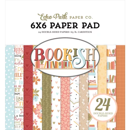 Echo Park Bookish Scrapbook papírkészlet 6" (15 cm) Paper Pack (24 lap)