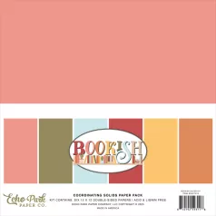   Echo Park Bookish Papírkészlet 12" (30 cm) Coordinating Solids Paper Pack (6 lap)