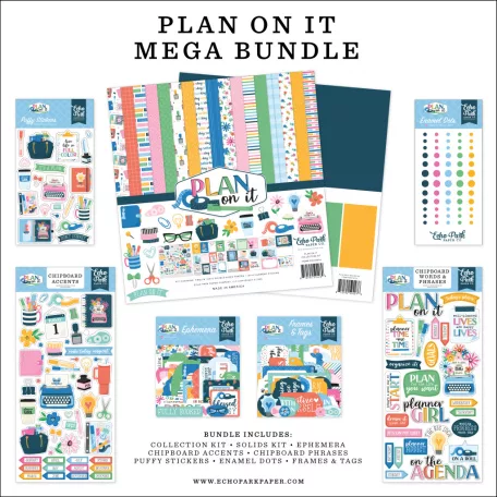 Echo Park Plan On It Scrapbook alkotócsomag 12" (30 cm) Mega Bundle (1 csomag)