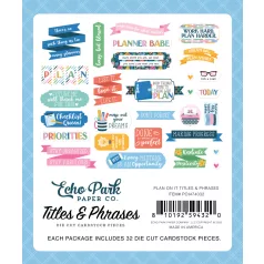 Echo Park Plan On It Kivágatok Titles & Phrases (1 csomag)