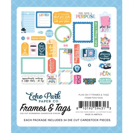 Echo Park Plan On It Kivágatok Frames & Tags (1 csomag)
