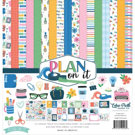 Echo Park Plan On It Scrapbook papírkészlet 12" (30 cm) Collection Kit (1 csomag)
