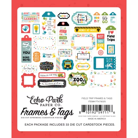 Echo Park Field Trip Kivágatok Frames & Tags (1 csomag)