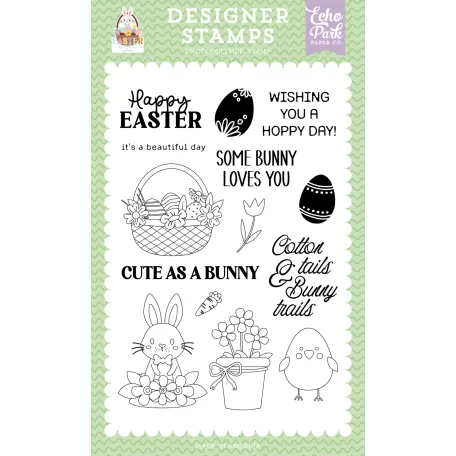 Echo Park Easter Basket Szilikonbélyegző Typewriter Tekst Clear Stamps (1 db)