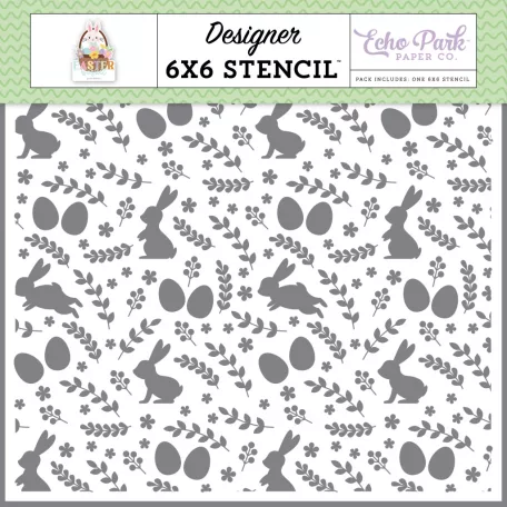 Echo Park Easter Basket Easter Icon Strip Stencil 6" (15 cm) Designer Stencil (1 db)