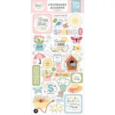   Echo Park In Full Bloom Chipboard 6"X12" Chipboard Accents (1 ív)