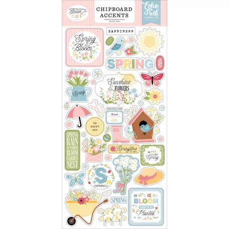 Echo Park In Full Bloom Chipboard 6"X12" Chipboard Accents (1 ív)