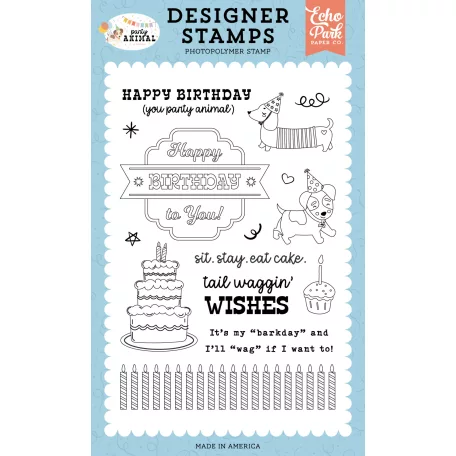 Echo Park Party Animal Szilikonbélyegző Barkday Clear Stamps (1 db)