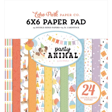 Echo Park Party Animal Scrapbook papírkészlet 6" (15 cm) Paper Pack (24 lap)