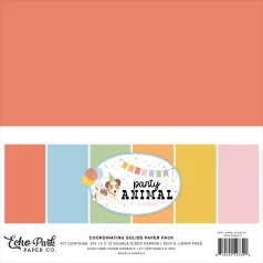   Echo Park Party Animal Papírkészlet 12" (30 cm) Coordinating Solids Paper Pack (6 lap)