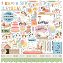   Echo Park Party Animal Matrica 12" (30 cm) Cardstock Stickers (1 ív)