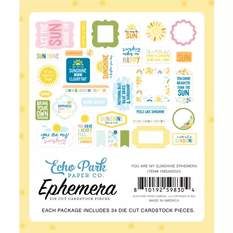 Echo Park You Are My Sunshine Kivágatok Ephemera (1 csomag)