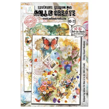 AALL & CREATE Kaparós matrica Radiant Florals A5 Rub-Ons Citrus Kissed Meadows 