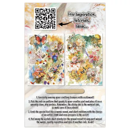 AALL & CREATE Kaparós matrica Radiant Florals A5 Rub-Ons Citrus Kissed Meadows 