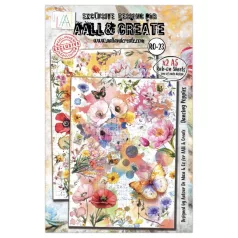   AALL & CREATE Kaparós matrica Radiant Florals A5 Rub-Ons Dancing Poppies 