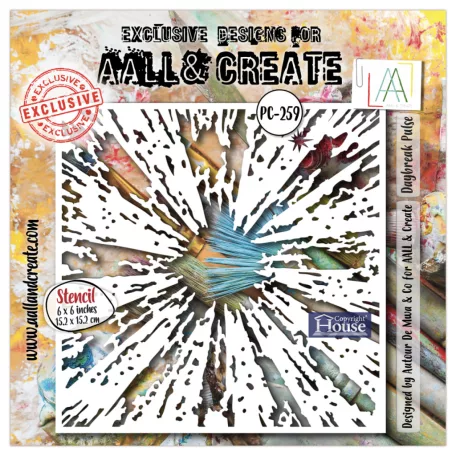 AALL & CREATE Stencil Solar Pulse 6x6 Inch Stencil Daybreak Pulse 