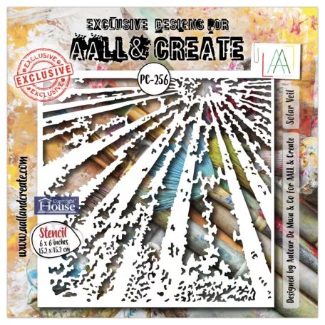 AALL & CREATE Stencil Solar Pulse 6x6 Inch Stencil Solar Veil 