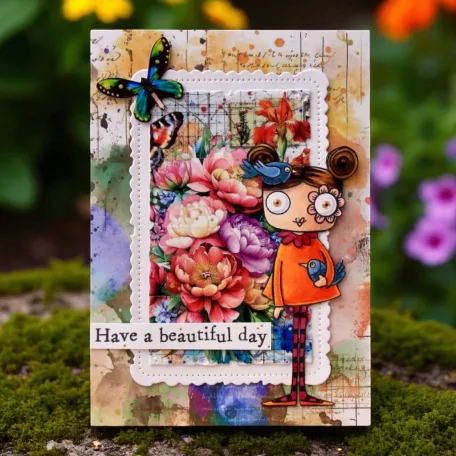 AALL & CREATE Dekorációs ragasztószalag Colourburst Botanicals 25mm 10m Washi Tape Petals Kiss 